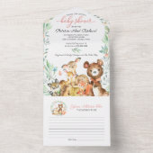 Woodland Babydusche Einladung & Advice Card (Innen Boden)