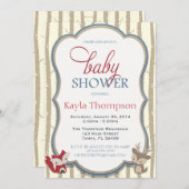 Woodland Babydusche Einladung - Fuchs und Hirsch (Vorne/Hinten)