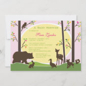 Woodland Babydusche Einladung| Mädchen Einladung (Vorderseite)
