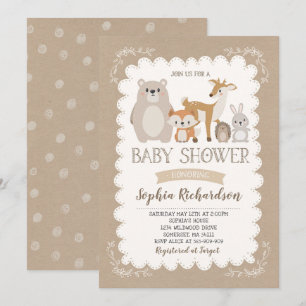 Woodland Babydusche Einladung Whimsical Dusche