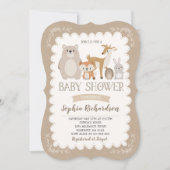 Woodland Babydusche Einladung Whimsical Dusche (Vorderseite)