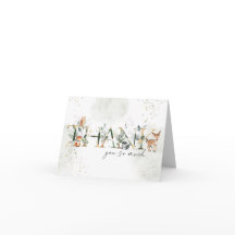 Woodland Babydusche Faltkarte