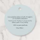 Woodland Babydusche Geschenkanhänger (Rückseite)