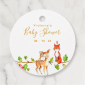 Woodland Babydusche Geschenkanhänger (Rückseite)