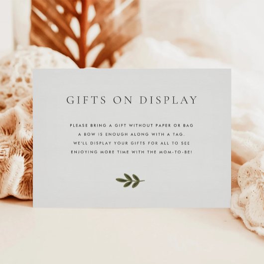 Woodland Babydusche Geschenke auf Grafikkarte Begleitkarte