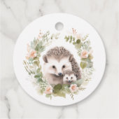 Woodland Babydusche mit Niedlichem Igel Geschenkanhänger (Rückseite)