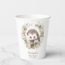 Woodland Babydusche mit Niedlichem Igel Pappbecher