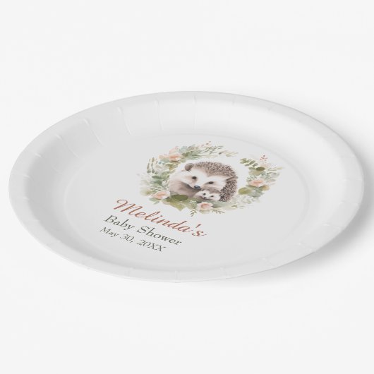 Woodland Babydusche, Niedliche Papierplatte aus Ig Pappteller (Schrägansicht)