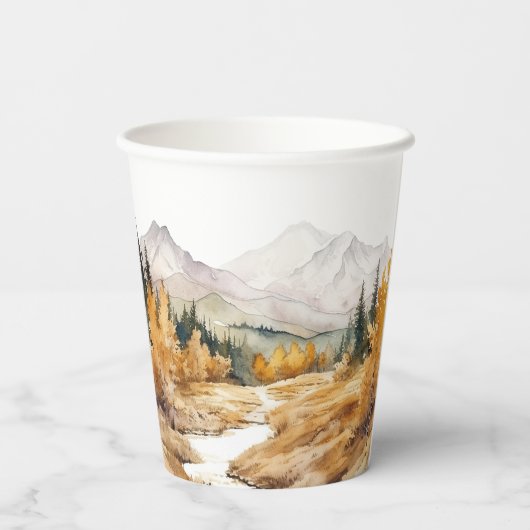 Woodland Babydusche Papier Cup Rustikaler Wald Jun Pappbecher (Rückseite)