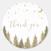 Woodland Babydusche Runder Aufkleber (Vorderseite)