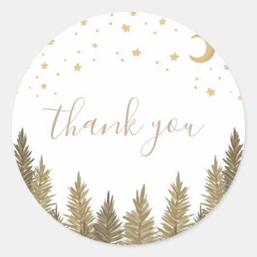 Woodland Babydusche Runder Aufkleber (Vorderseite)