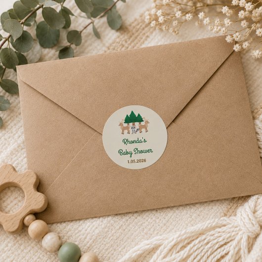 Woodland Babydusche Runder Pappuntersetzer