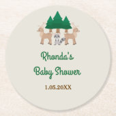 Woodland Babydusche Runder Pappuntersetzer (Vorderseite)