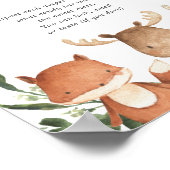 Woodland Babydusche schätzt das süße Mess-Zeichen Poster (Ecke)