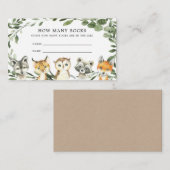 Woodland Babydusche schätzt wie viele Socken Card Begleitkarte (Vorne/Hinten)