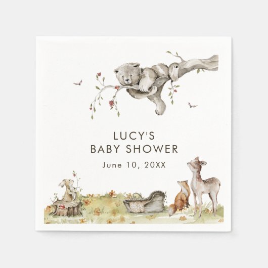 Woodland Babydusche Serviette (Vorderseite)