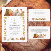 Woodland Babydusche Wasserfarben Windelwindeln Begleitkarte