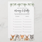 Woodland Babydusche wie alt sie waren Spielkarte (Vorne/Hinten)