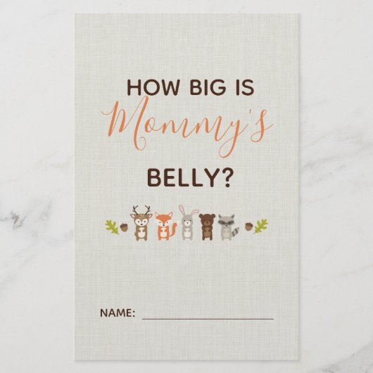 Woodland Babydusche Wie groß ist Mama's Bauchspiel (Vorderseite)