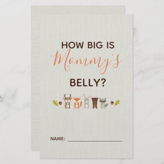 Woodland Babydusche Wie groß ist Mama's Bauchspiel (Vorne/Hinten)