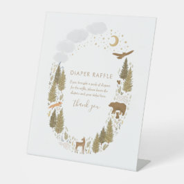 Woodland Babydusche Windelwindeln Sockelschild