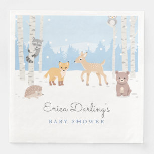 Woodland Babydusche Winterwald Serviette