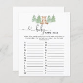 Woodland Babyname Race Baby Dusche (Vorne/Hinten)