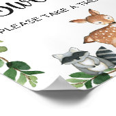 Woodland Babys sind ein süßes Baby Duschzeichen Poster (Ecke)