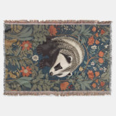 Woodland Badger William Morris Inspiriert Decke (Vorderseite)