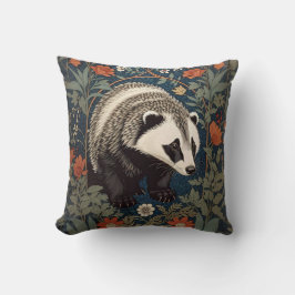 Woodland Badger William Morris Inspiriert Kissen