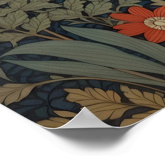 Woodland Badger William Morris Inspiriert Poster (Ecke)