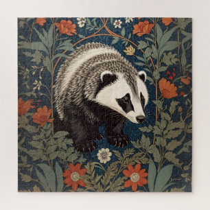 Woodland Badger William Morris Inspiriert Puzzle