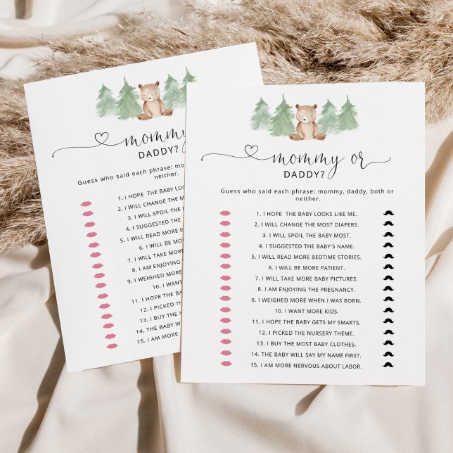 Woodland Bären-Mommy oder Papdy-Baby-Spiel (Von Creator hochgeladen)