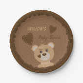 Woodland Bear Baby Dusche Brown Paper Teller (Vorderseite)