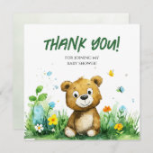 Woodland Bear Baby Dusche Danke Karte (Vorne/Hinten)