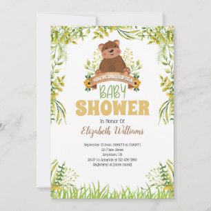 Woodland Bear Baby Dusche Einladung
