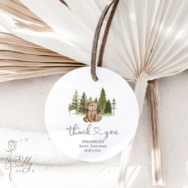 Woodland Bear Baby Dusche Vielen Dank für Ihre Unt Geschenkanhänger