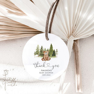 Woodland Bear Baby Dusche Vielen Dank für Ihre Unt Geschenkanhänger