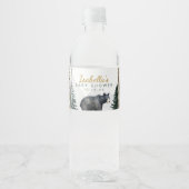 Woodland Bear Baby Dusche Wasserflaschen Etiketten (Vorderseite)