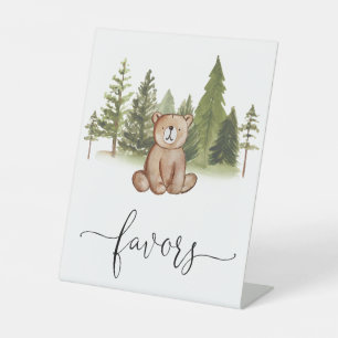 Woodland Bear Baby Duwer Favoriten Sockelschild