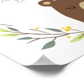 Woodland Bear Baby Stats Poster (Ecke)