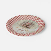 Woodland Bear Bear Bearly Wait Holiday Boy Baby Du Pappteller (Schrägansicht)