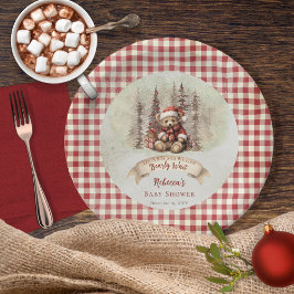 Woodland Bear Bear Bearly Wait Holiday Boy Baby Du Pappteller