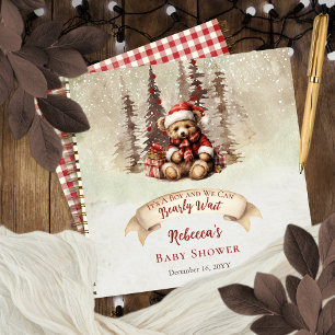 Woodland Bear Holiday Boy Baby Showroom Gästebuch Notizblock