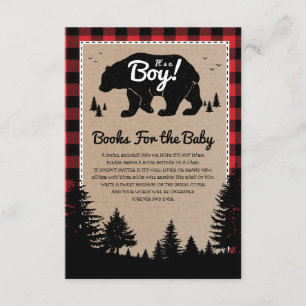 Woodland Bear Lumberjack Books for Baby Library Begleitkarte