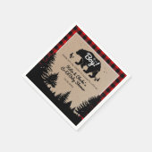 Woodland Bear Lumberjack Co-Ed Boy Baby Shower Serviette (Ecke)