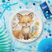 Woodland Bear Neutral Pastel Birthday Party Boy Pappteller (Party)