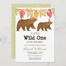 Woodland Bear Party Kinderdusche Wild One