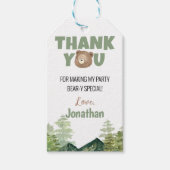 Woodland Bear Party Vielen Dank für Ihr Interesse Geschenkanhänger (Vorderseite)