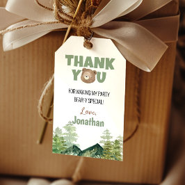 Woodland Bear Party Vielen Dank für Ihr Interesse Geschenkanhänger